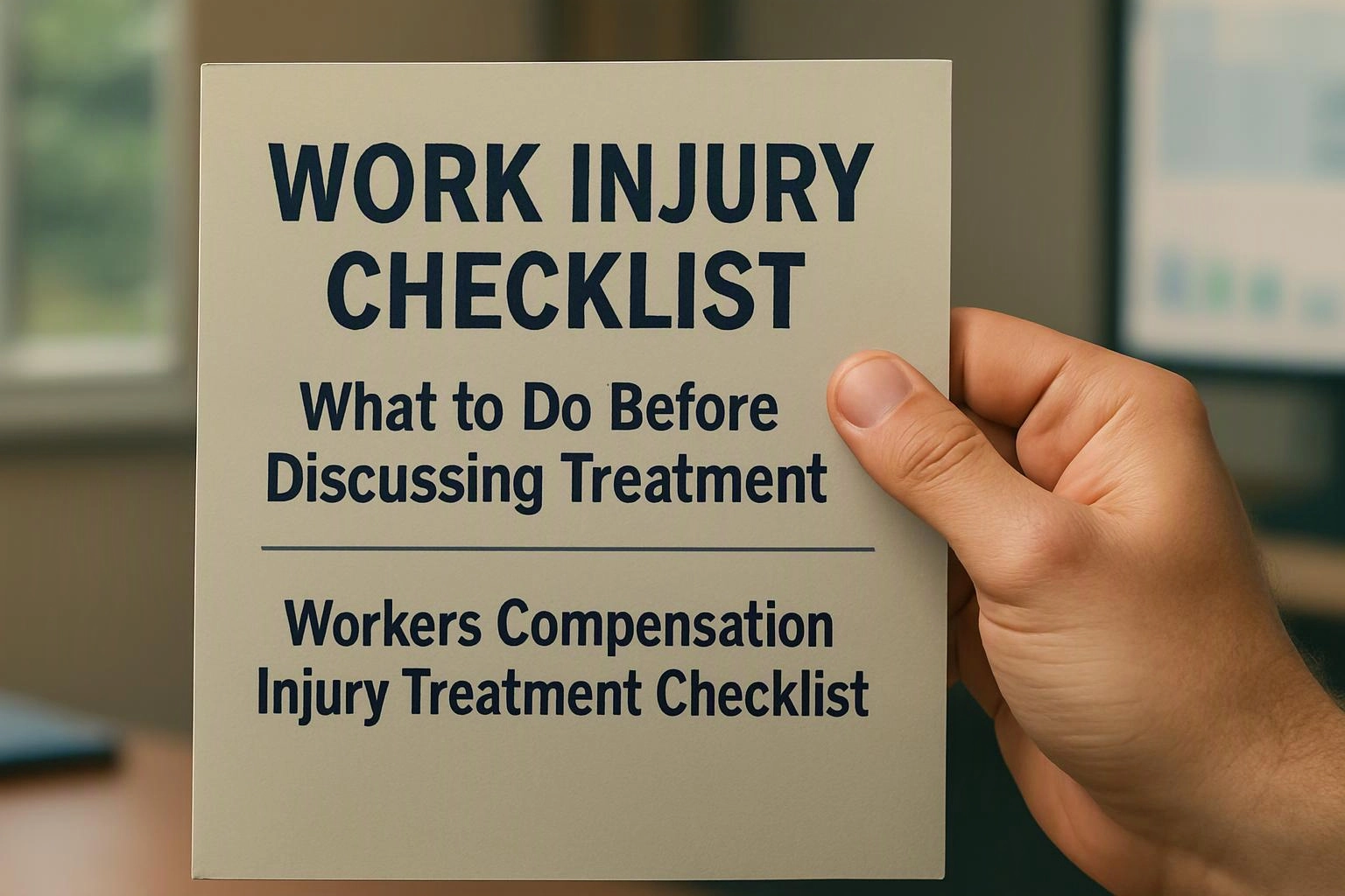 Work Injury Checklist: What to Do Before Discussing Treatment